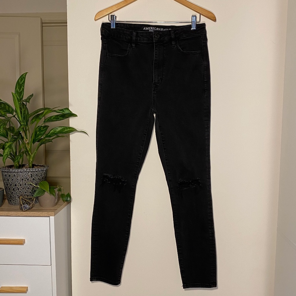 AE Super High Waisted Jegging with Cutout Knees